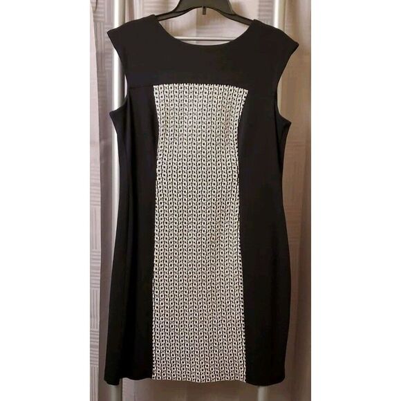 Chico's Dresses & Skirts - Chicos Black White Rayon Spandex Blend Dress Sz 1.5 Medium Sleeveless‎